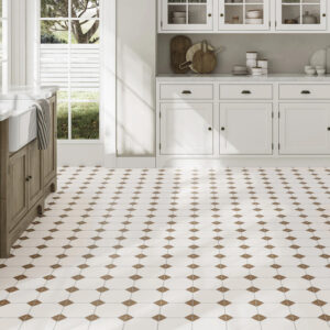 vloertegel / wandtegel canterburry terracotta 33x33 4 in 1 tegel r9