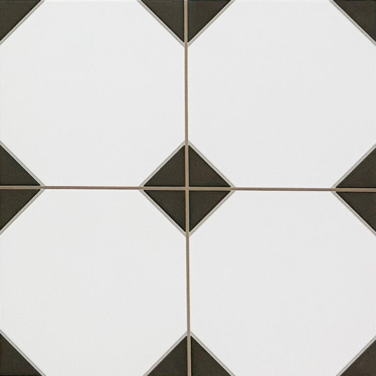 vloertegel / wandtegel canterburry zwart 33x33 4 in 1 tegel r9