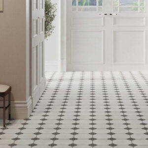 vloertegel / wandtegel leeds zwart 33x33 4 in 1 tegel r9