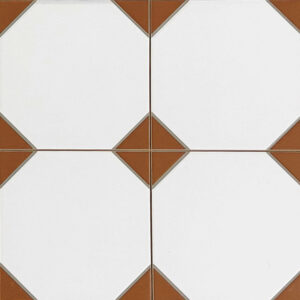 vloertegel / wandtegel canterburry terracotta 33x33 4 in 1 tegel r9