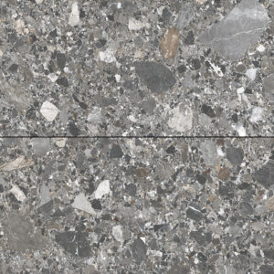 vloertegel wandtegel inlay graphite terazzo mat 60x120 gerectificeerd r9