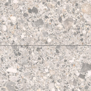 vloertegel wandtegel inlay parel grijs terazzo mat 60x120 gerectificeerd r9