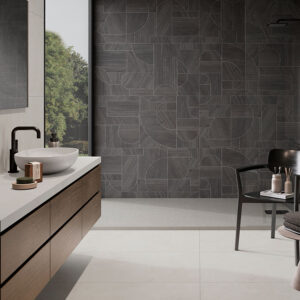 vloertegel wandtegel nevis decor zwart 60x120 gerectificeerd r10