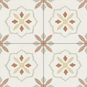 Vloertegel – wandtegel vintage Levana taupe garden  22.3×22.3 R9