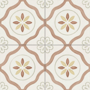 Vloertegel – wandtegel vintage Levana taupe garden  22.3×22.3 R9