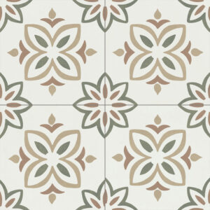 vloertegel wandtegel vintage lovenza bloom groen 22.3x22.3 r10