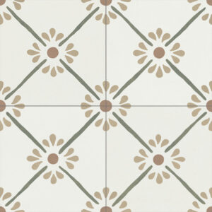 vloertegel wandtegel vintage lovenza flower groen 22.3x22.3 r10