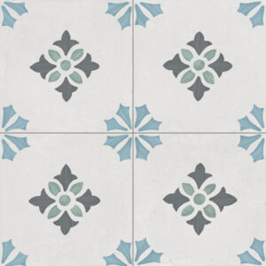 vloertegel wandtegel vintage siroka bloom blauw 22.3x22.3 r10