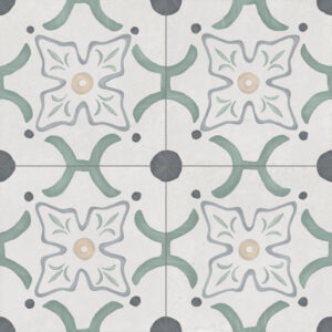 Vloertegel – wandtegel vintage Siroka dhalia blauw 22.3×22.3 R10