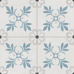 vloertegel wandtegel vintage siroka garden blauw 22.3x22.3 r10