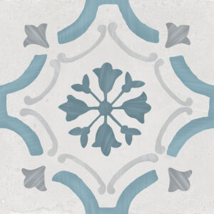 vloertegel wandtegel vintage siroka ornate blauw 22.3x22.3 r10