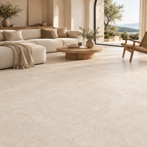 vloertegel wandtegel toscane lichtbeige natuursteenlook kalksteen limestone 120x120 r10 gerectificeerd tegelknaller