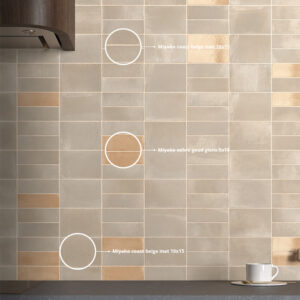 wandtegel miyako ochre goud glans 5x15