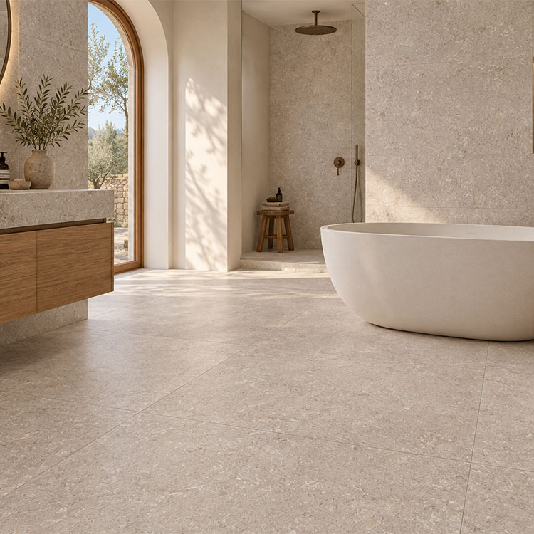 vloertegel wandtegel arvona tempo greige grijs beige 120x120 gerectificeerd r10 tegelknaller