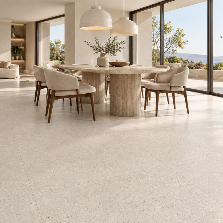 vloertegel wandtegel cadora marfil 120x120 cm – beige steenlook gerectificeerd r10 tegelknaller