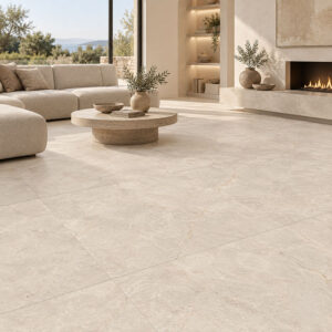 vloertegel wandtegel adacia ivory lichtbeige natuursteenlook marmer limestone 120x120 gerectificeerd r10 tegelknaller